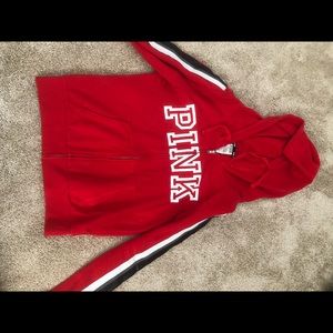 Limited edition pink zip up hoodie with laces